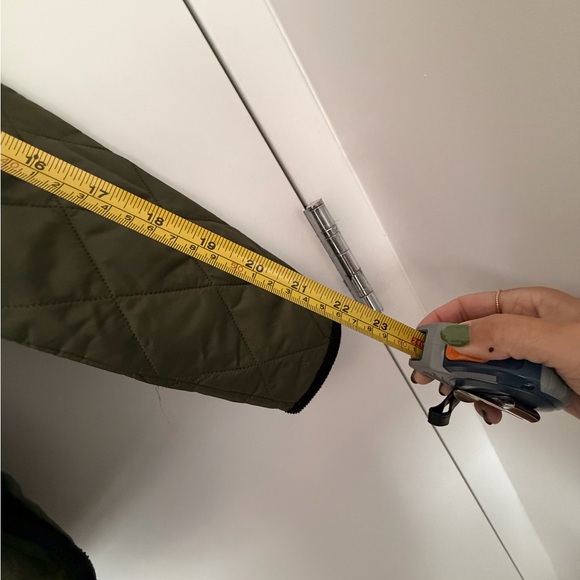 Barbour Khaki Green Quilted Jacket with Corduroy Collar (NWT) - Picture 10 of 13